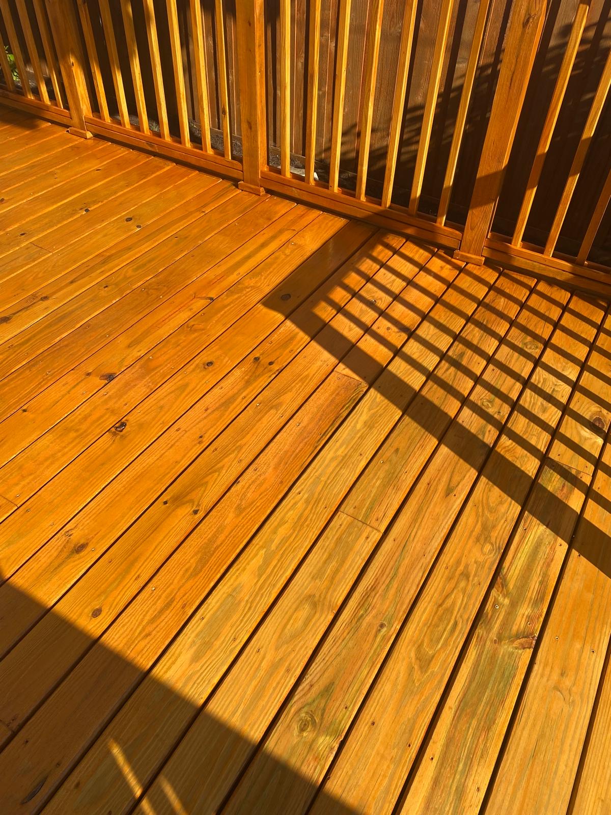 Deck staining golden oak