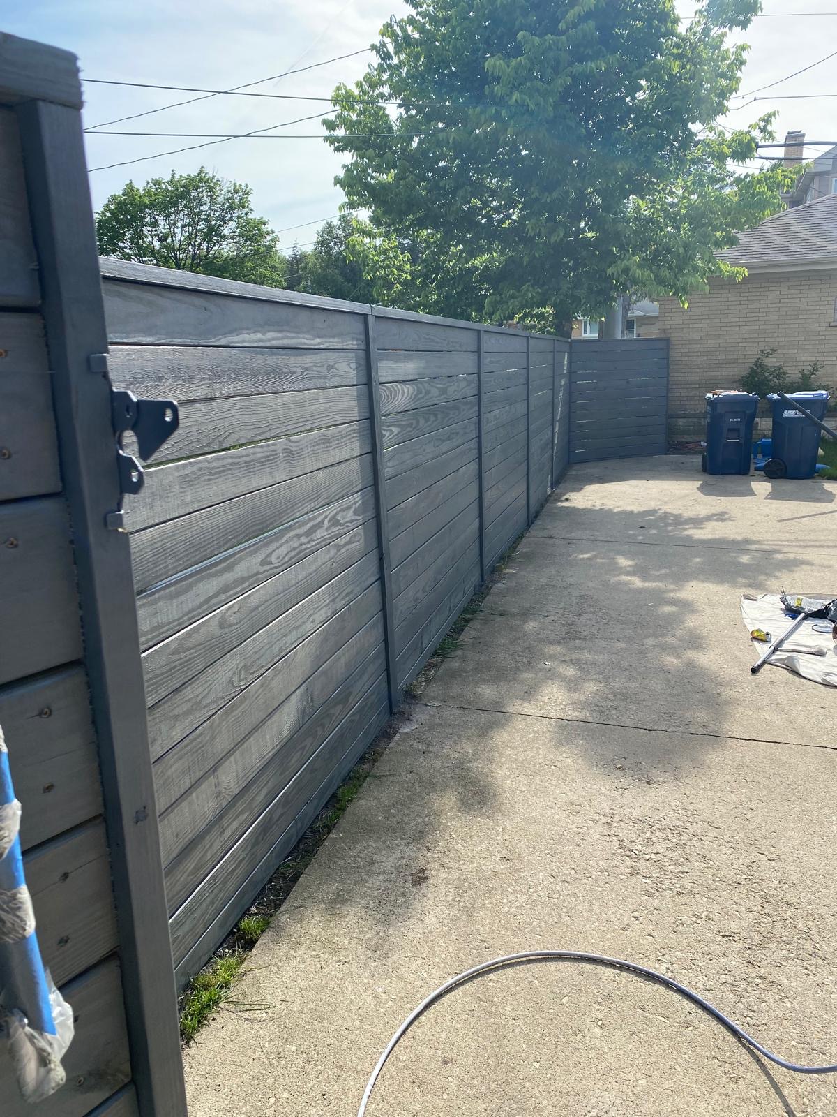 Outdoor stairs with stained treads