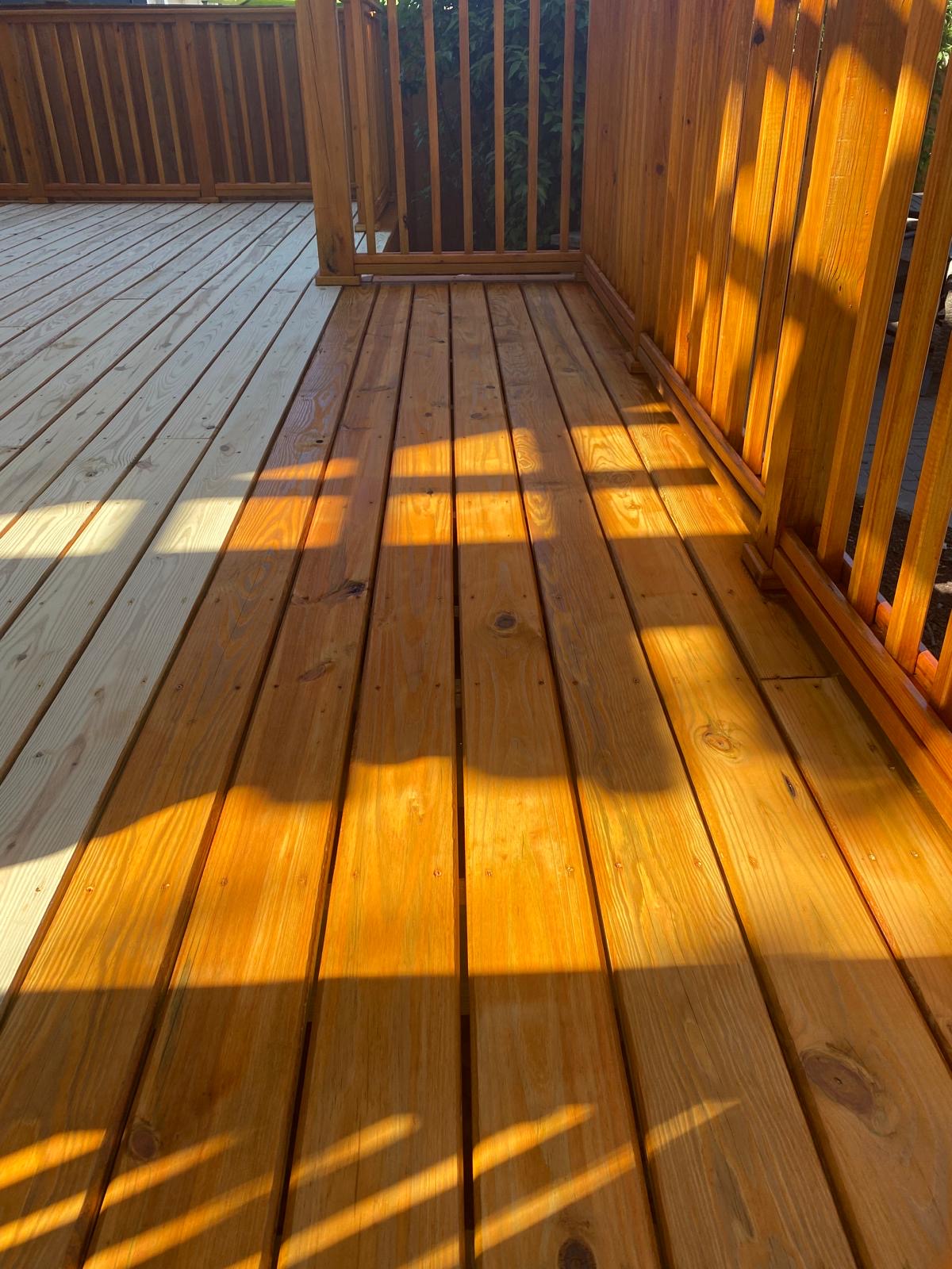 Beautiful deck with natural wood stain