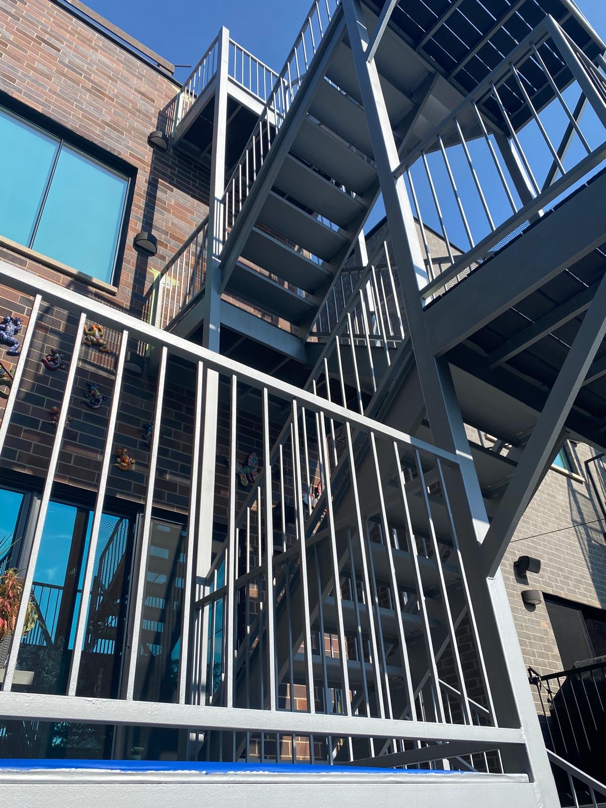 Multi-unit building stairs painting