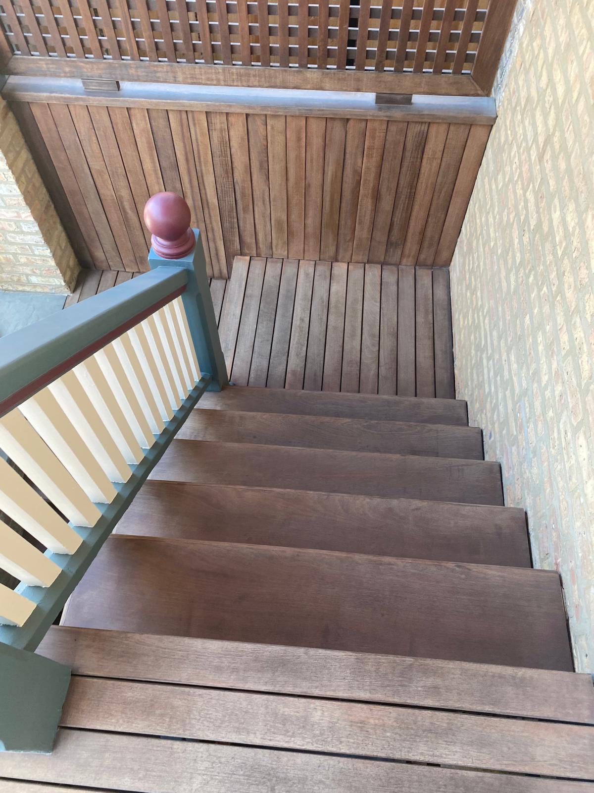 Mahogany deck stairs